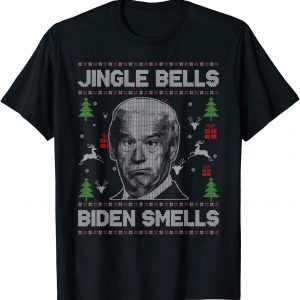 Jingle Bells Biden Smells Ugly Christmas Sweater Anti Biden T-Shirt