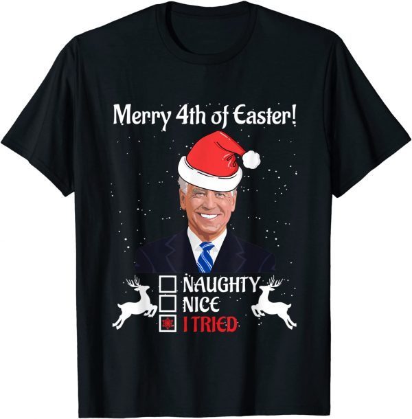 Joe Biden Merry 4th Of Easter Ugly Christmas Sweater T-Shirt