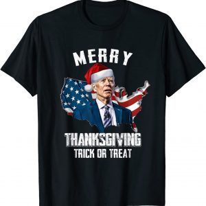 Joe Biden Merry Thanksgiving USA Flag Anti Biden Classic Shirt