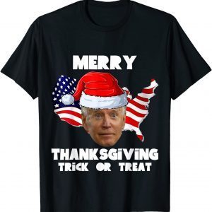 Joe Biden Merry Thanksgiving USA Flag Anti Liberal T-Shirt