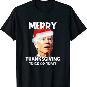 Joe Biden Santa Hat Merry Thanksgiving Christmas T-Shirt