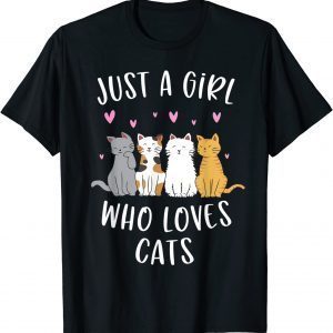 Just A Girl Who Loves Cats Cute Cat Lover Classic Shirt