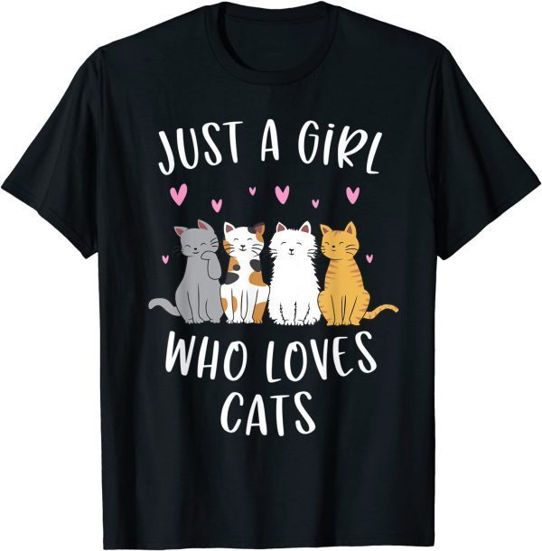 Just A Girl Who Loves Cats Cute Cat Lover Classic Shirt