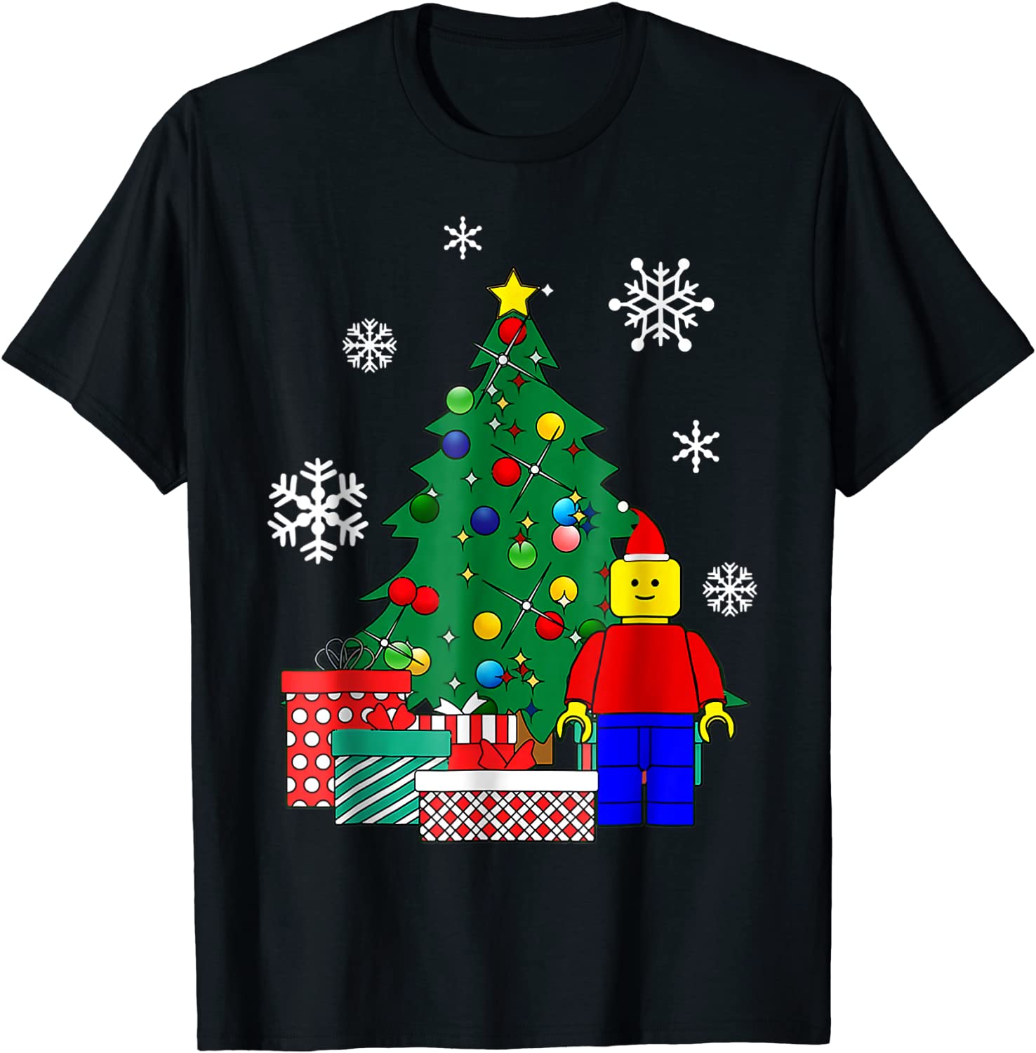 Lego Man Around The Christmas Gift T-Shirt