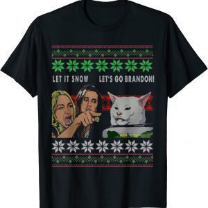 Let It Snow Let's Go Branson-Brandon Cat Meme Ugly Christmas Classic Shirt