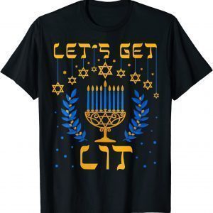 Let's Get Lit Hanukkah Jew Menorah Jewish Chanukkah Classic Shirt