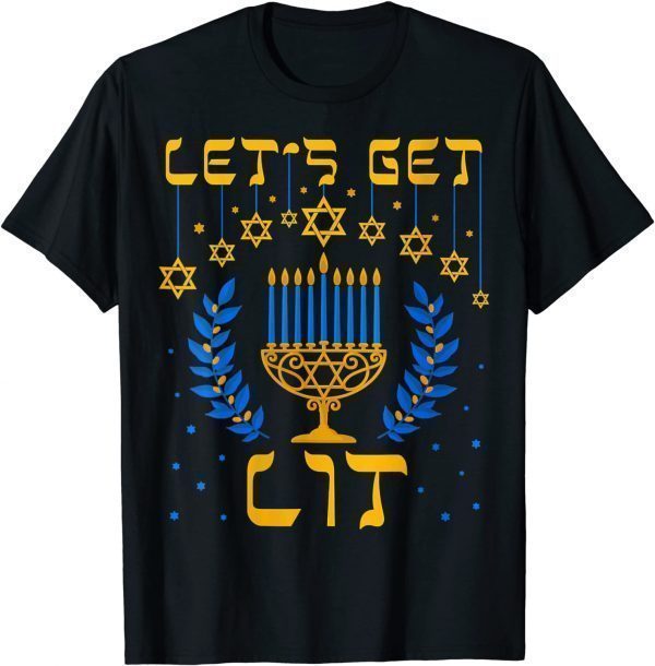 Let's Get Lit Hanukkah Jew Menorah Jewish Chanukkah Classic Shirt