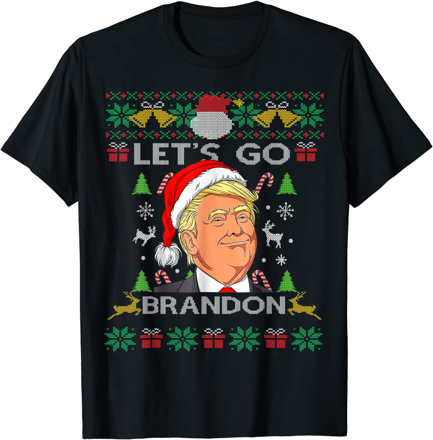 Let's Go 2024 Go Brandon Trump Ugly Christmas Sweater 2021 Shirt