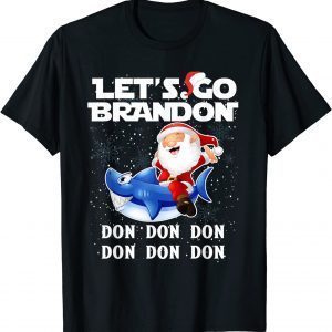 Let's Go Braden Brandon - Santa Shark Merry Christmas T-Shirt
