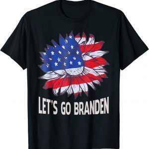 Let's Go Branden Brandon Retro Sunflower US Flag 2021 Shirt