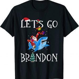 Let's Go Branden Brandon Santa Riding Shark Christmas Classic Shirt