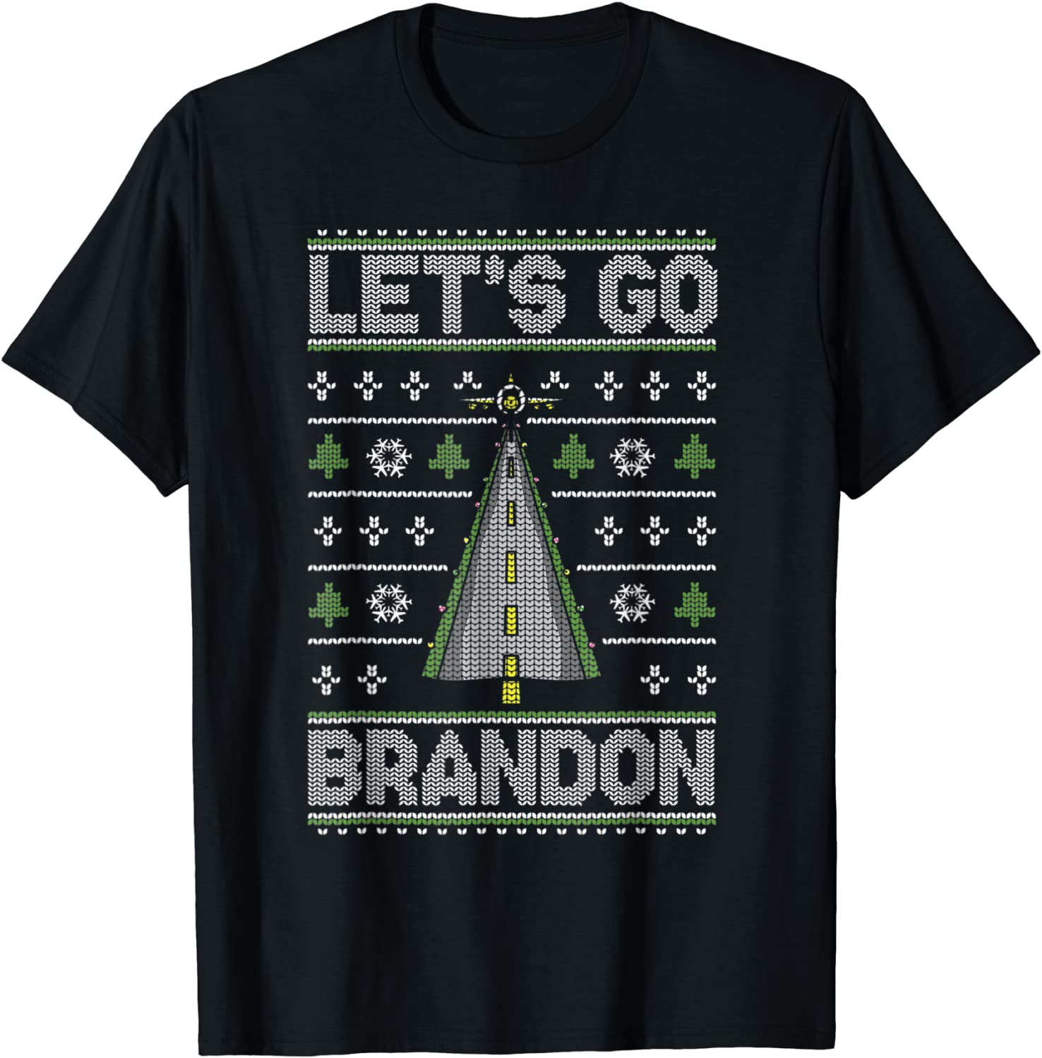 Let's Go Brandon Air Plane U.S. Force Army Ugly Xmas Gift T-Shirt