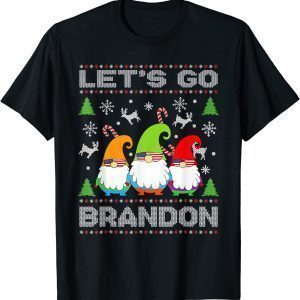 Let's Go Brandon American Flag Gnome Ugly Christmas Sweater Gift Shirt