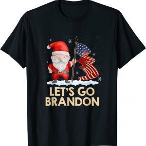 Lets Go Brandon Christmas Santa US Flag Joe Biden Xmas 2022 Shirt