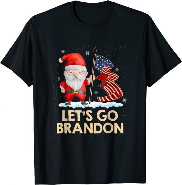 Lets Go Brandon Christmas Santa US Flag Joe Biden Xmas 2022 Shirt