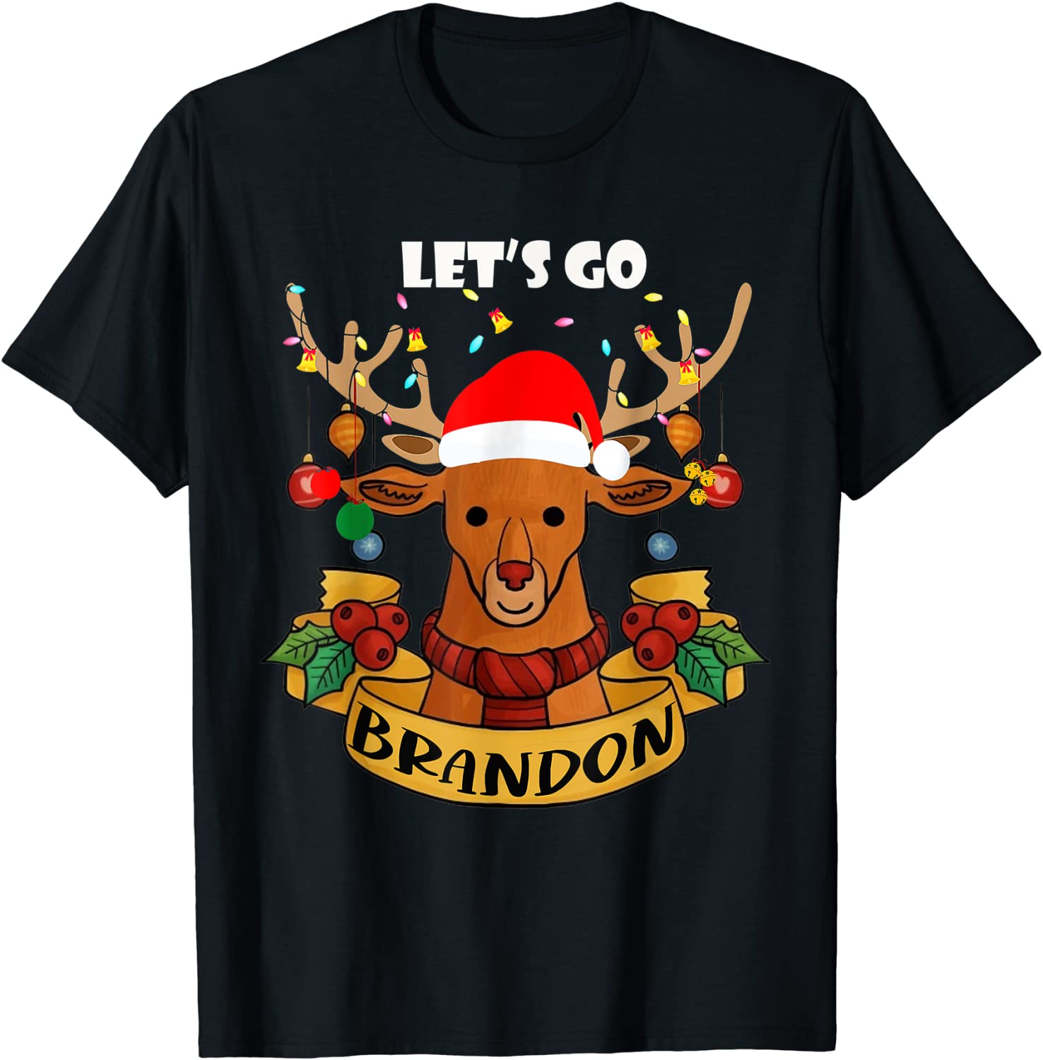 Let's Go Branson Brandon Christmas Lights Reindeer Classic Shirt - Teeducks