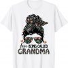 Love Being Called Grandma Messy Bun Xmas Ornament Floral 2021 T-Shirt