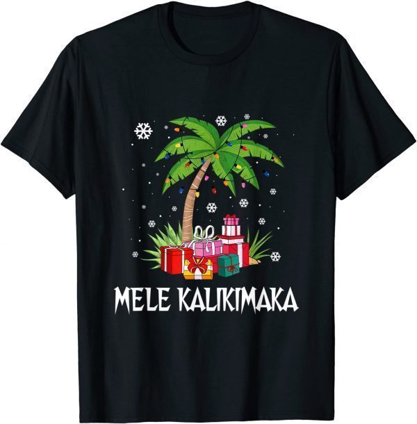 Mele Kalikimaka Christmas Lights Palm Tree Hawaiian Classic T-Shirt