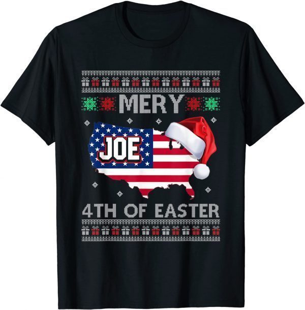 Merry 4th Of Easter Joe Biden Christmas Ugly Usa Flag Classic Shirt