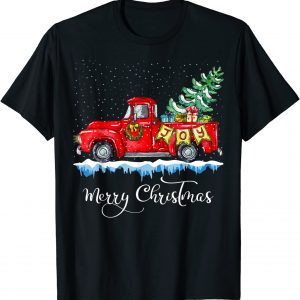 Merry Christmas Red Truck Old Fashioned Christmas 2022 Shirt