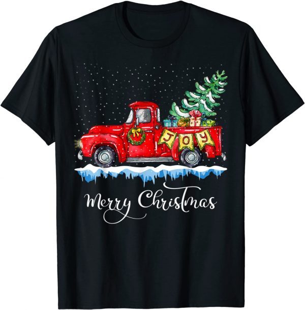 Merry Christmas Red Truck Old Fashioned Christmas 2022 Shirt