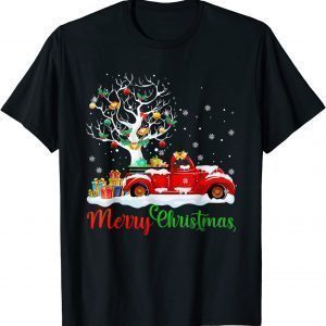 Merry Christmas Red Truck Plaid Christmas Tree Lights Snow 2022 Shirt