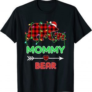 Mommy Bear Christmas Pajama Red Plaid Buffalo Family T-Shirt