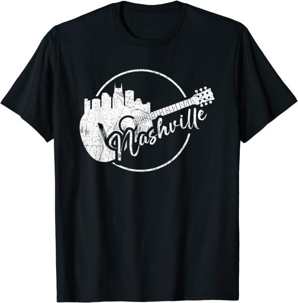Nashville Skyline Tennessee Country Music Guitar Player 2021 T-Shirt