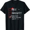 Nice Naughty Innocent Until Proven Guilty Christmas List Offcial Shirt