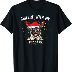 Pug Christmas Chillin' With My Pugdeer Classic Shirt