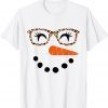 Snowman Eyelashes Leopard Glasses Christmas Classic Shirt