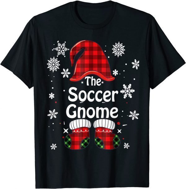 Soccer Gnome Buffalo Plaid Christmas Family Matching Pajama 2021 Shirt