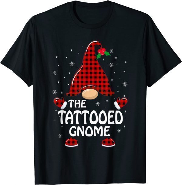 Tattooed Gnome Buffalo Plaid Matching Family Christmas T-Shirt