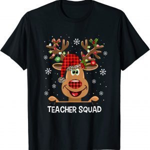 Teacher Squad Reindeer Teacher Christmas Xmas Tee Shirt