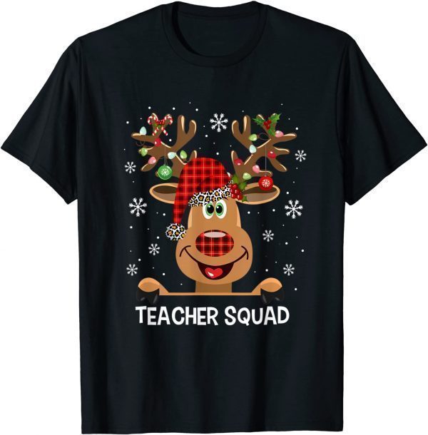 Teacher Squad Reindeer Teacher Christmas Xmas Tee Shirt