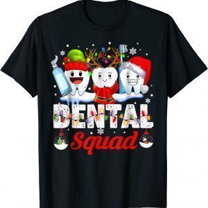 Teeth Santa Reindeer Christmas Dental Squad T-Shirt