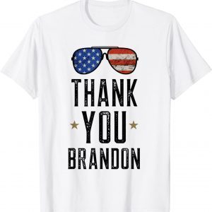 Thank You Brandon With Vintage American Flag Glasses Graphic T-Shirt