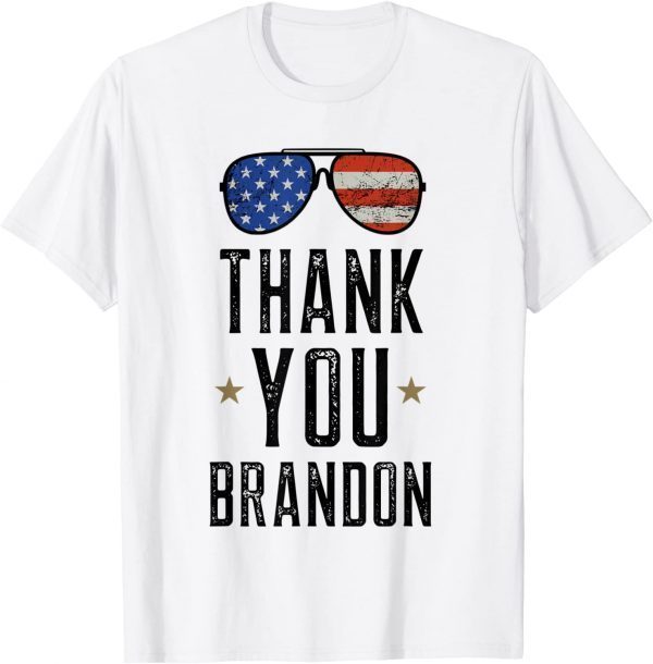 Thank You Brandon With Vintage American Flag Glasses Graphic T-Shirt