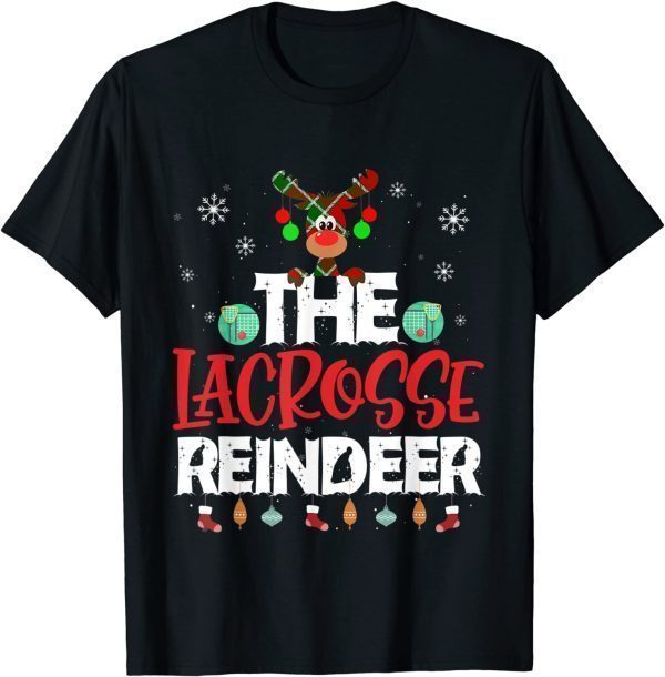 The Lacrosse Reindeer Christmas Pajama Family Matching T-Shirt