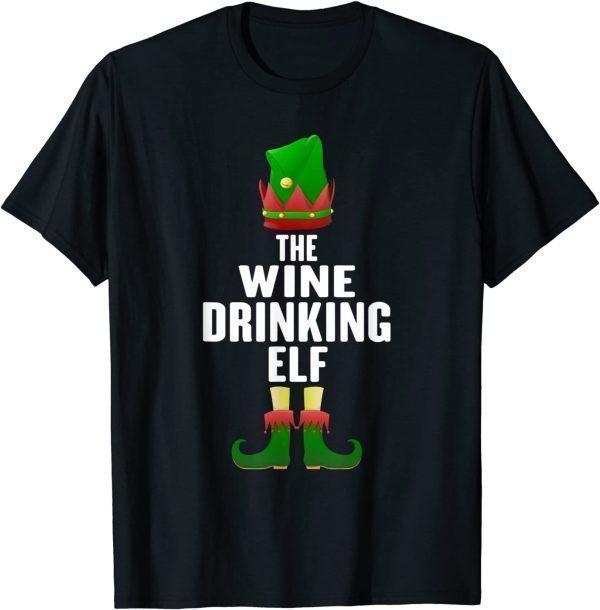 The Wine Drinking Elf Matching Family Group Christmas Pajama 2021 Shirt