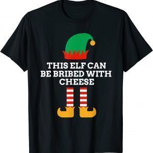 This Elf Can Be Bribed With Cheese Santa Helper Christmas PJ Classic Shirt