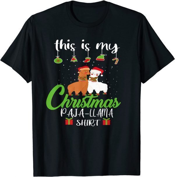 This Is My Christmas Paja-Llama, llama couple 2021 Shirt