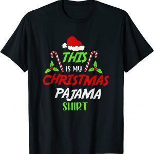 This Is My Christmas Pajama Santa Hat Xmas Lights 2021 Unisex Shirt