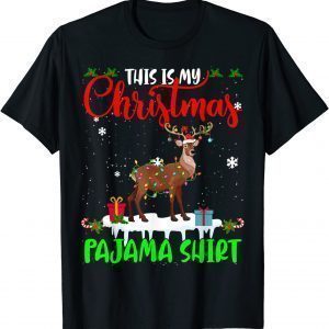 This Is My Christmas Pajama Santa Xmas Lights Deer Classic Shirt