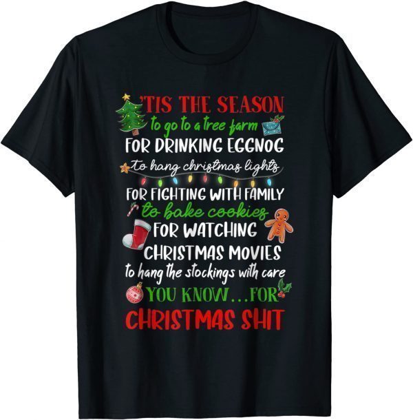 Tis The Season Christmas Pajama Xmas Lights T-Shirt