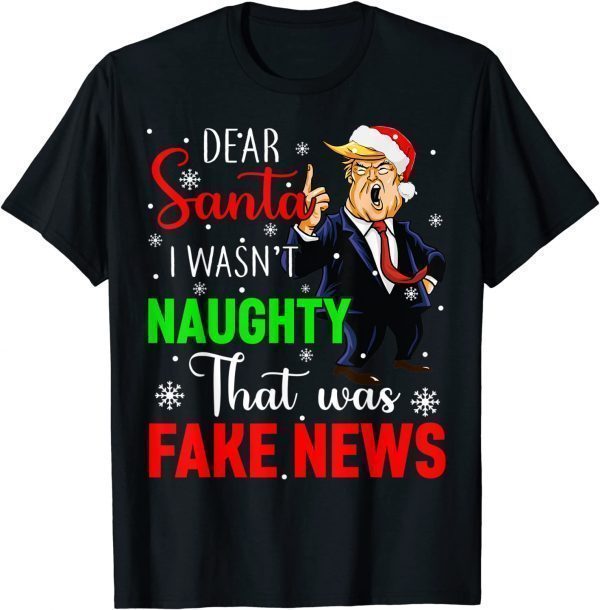 Trump Christmas Pajamas Dear Santa Fake News Costume Classic Shirt