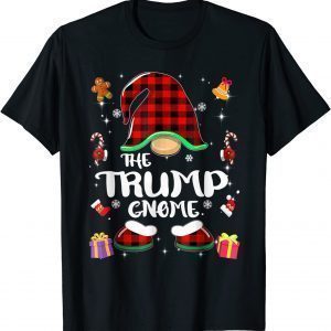 Trump Gnome Buffalo Plaid Red Matching Family Christmas Classic Shirt