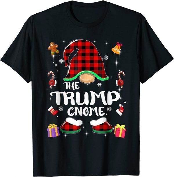 Trump Gnome Buffalo Plaid Red Matching Family Christmas Classic Shirt