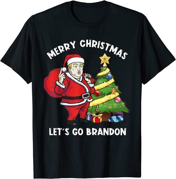 Trump Santa Merry Christmas Pajamas Let's Go Brandon Us 2021 Shirt