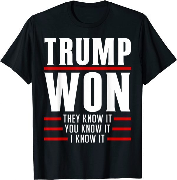 Trump Won They Know It I Know It You Know It Trump 2022 T-Shirt